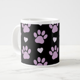 Mönster i Tass, Hund, Tass, Lilac Tass, Hearts Jumbo Mugg