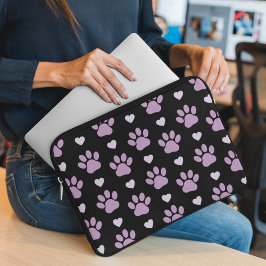 Mönster i Tass, Hund, Tass, Lilac Tass, Hearts Laptop Fodral