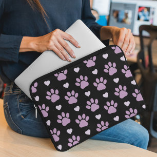 Mönster i Tass, Hund, Tass, Lilac Tass, Hearts Laptop Fodral