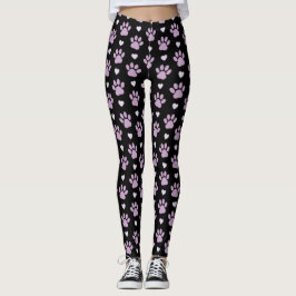 Mönster i Tass, Hund, Tass, Lilac Tass, Hearts Leggings
