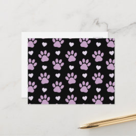 Mönster i Tass, Hund, Tass, Lilac Tass, Hearts Vykort