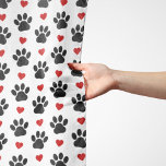 Mönster i Tass, Hund, Tass, svart Tass, rödhjärter Sjal<br><div class="desc">Cute,  roligt och beundransvärt mönster med svart tass och rött hjärta. Modern gåva och trendig,  perfekt för hund älskare i ditt liv.</div>
