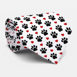Mönster i Tass, Hund, Tass, svart Tass, rödhjärter Slips