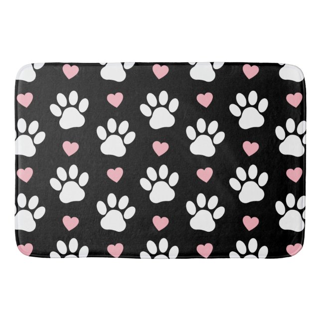 Mönster i Tass, Hund, Tass, Vit Tass, Rosa Hearts Badrumsmatta (Framsidan)