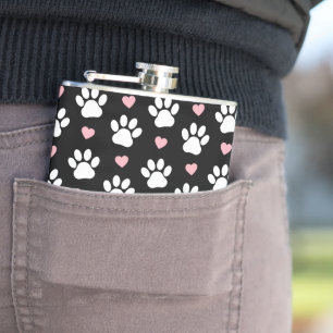 Mönster i Tass, Hund, Tass, Vit Tass, Rosa Hearts Fickplunta