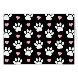 Mönster i Tass, Hund, Tass, Vit Tass, Rosa Hearts Hälsningskort