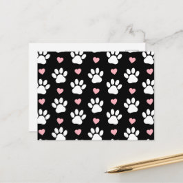 Mönster i Tass, Hund, Tass, Vit Tass, Rosa Hearts Vykort