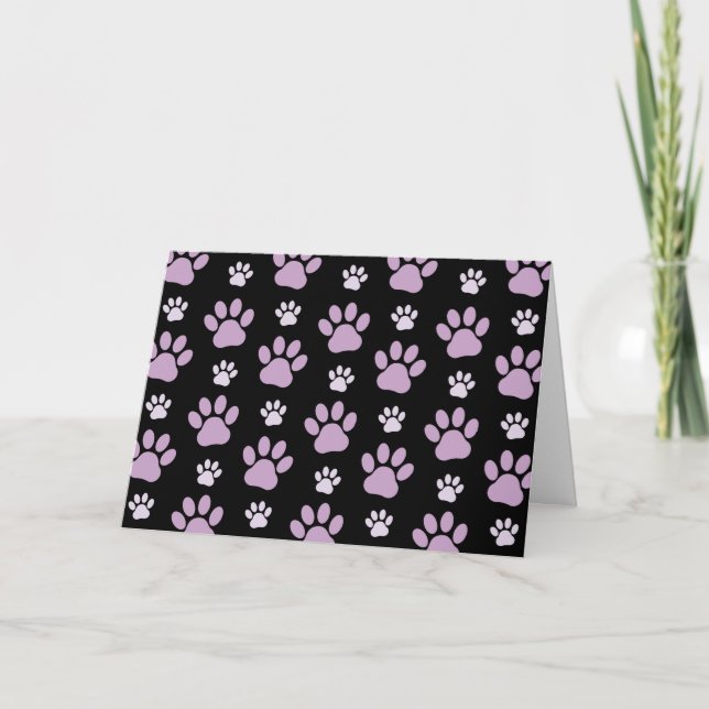 Mönster i Tass, Lilac Tass, Hund, Tass, Tass avtry Kort (Framsida)