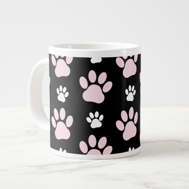 Mönster i Tass, Rosa Tass, Hund, Tass, animaliska  Jumbo Mugg (Framsida vänster)