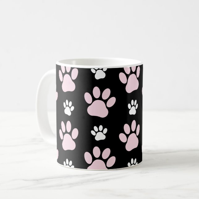 Mönster i Tass, Rosa Tass, Hund, Tass, animaliska  Kaffemugg (Framsida vänster)