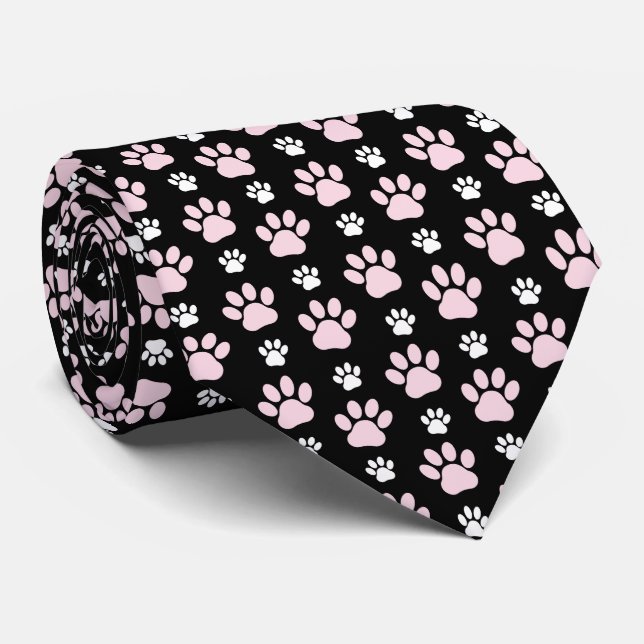 Mönster i Tass, Rosa Tass, Hund, Tass, animaliska  Slips (Rullad)