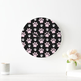 Mönster i Tass, Rosa Tass, Hund, Tass, animaliska  Stor Klocka