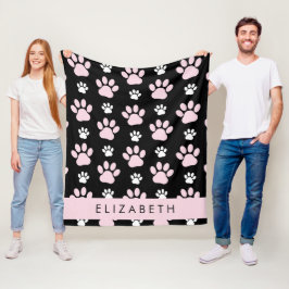 Mönster i Tass, Rosa Tass, Hund Tass, ert namn Fleecefilt