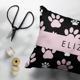 Mönster i Tass, Rosa Tass, Hund Tass, ert namn Prydnadskudde