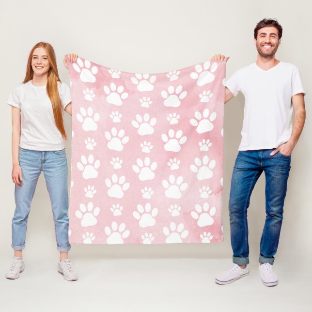 Mönster i Tass, vit Tass, vattenfärger, Rosa Fleecefilt (På plats)