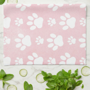 Mönster i Tass, vit Tass, vattenfärger, Rosa Kökshandduk