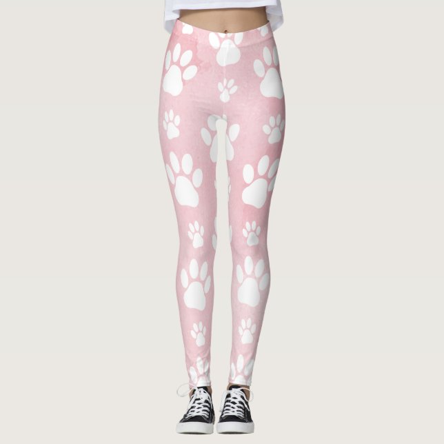 Mönster i Tass, vit Tass, vattenfärger, Rosa Leggings (Framsida)