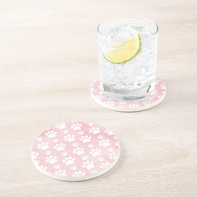 Mönster i Tass, vit Tass, vattenfärger, Rosa Underlägg (Sidan)