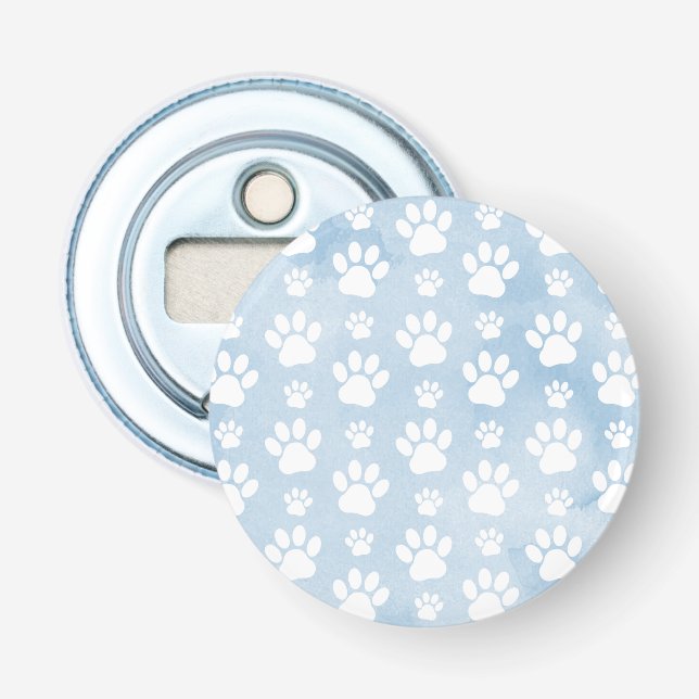 Mönster i Tass, vitt Tass, vattenfärger, blått Flasköppnare (Framsidan)