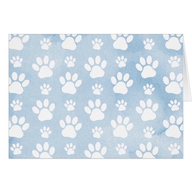 Mönster i Tass, vitt Tass, vattenfärger, blått Hälsningskort (Framsidan Horizontal)