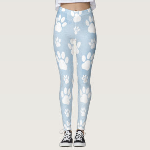 Mönster i Tass, vitt Tass, vattenfärger, blått Leggings
