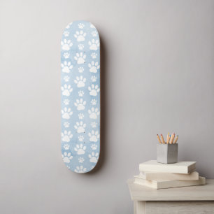 Mönster i Tass, vitt Tass, vattenfärger, blått Mini Skateboard Bräda 18,5 Cm