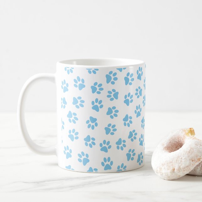 Mönster i Tassar, Hund, Tassar, Baby blue Tassar Kaffemugg (Med munk)