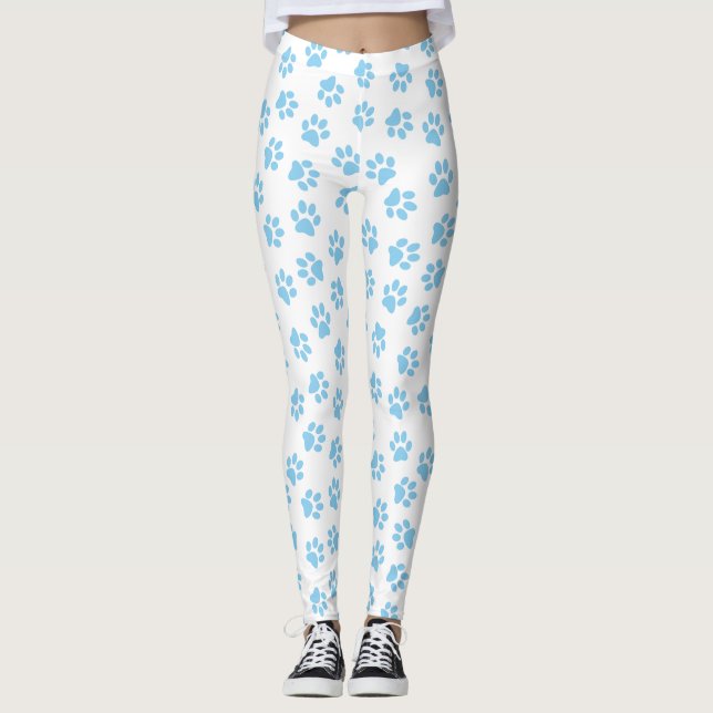 Mönster i Tassar, Hund, Tassar, Baby blue Tassar Leggings (Framsida)