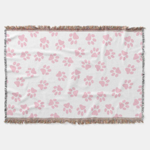 Mönster i Tassar, Hund, Tassar, Baby Rosa Tassar Filt