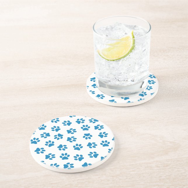 Mönster i Tassar, Hund, Tassar, Blå Tassar Underlägg (Sidan)