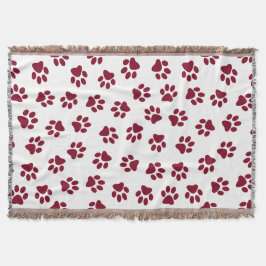 Mönster i Tassar, Hund, Tassar, Burgundy Tassar Filt