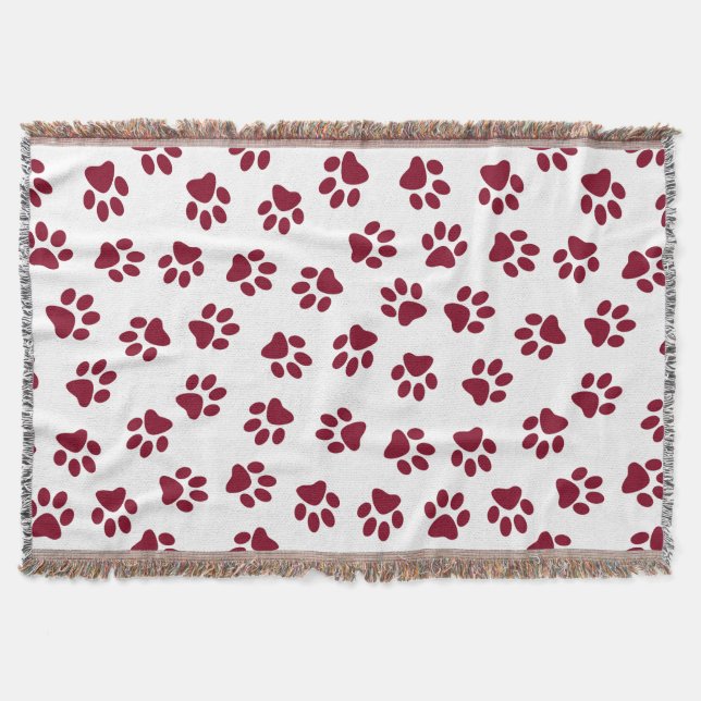 Mönster i Tassar, Hund, Tassar, Burgundy Tassar Filt (Framsidan)