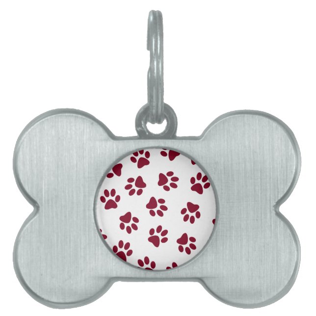 Mönster i Tassar, Hund, Tassar, Burgundy Tassar ID-bricka Husdjur (Framsidan)