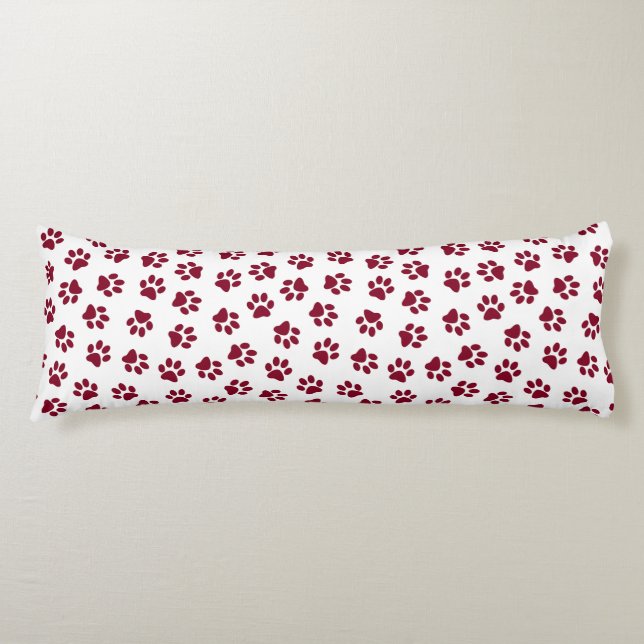 Mönster i Tassar, Hund, Tassar, Burgundy Tassar Kroppskudde (Framsidan)