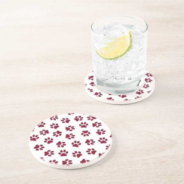 Mönster i Tassar, Hund, Tassar, Burgundy Tassar Underlägg (Sidan)