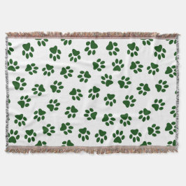 Mönster i Tassar, Hund, Tassar, Grönt Tassar Filt