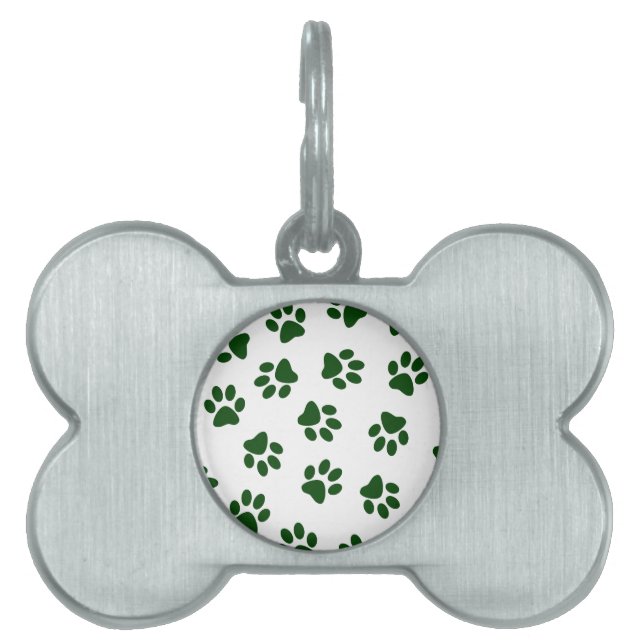 Mönster i Tassar, Hund, Tassar, Grönt Tassar ID-bricka Husdjur (Framsidan)