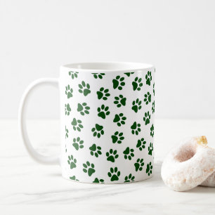 Mönster i Tassar, Hund, Tassar, Grönt Tassar Kaffemugg