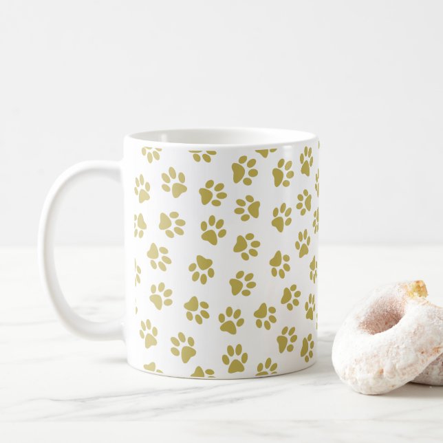 Mönster i Tassar, Hund, Tassar, Gyllene Tassar Kaffemugg (Med munk)