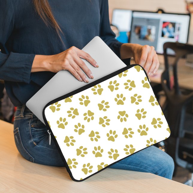 Mönster i Tassar, Hund, Tassar, Gyllene Tassar Laptop Fodral (Skapare uppladdad)