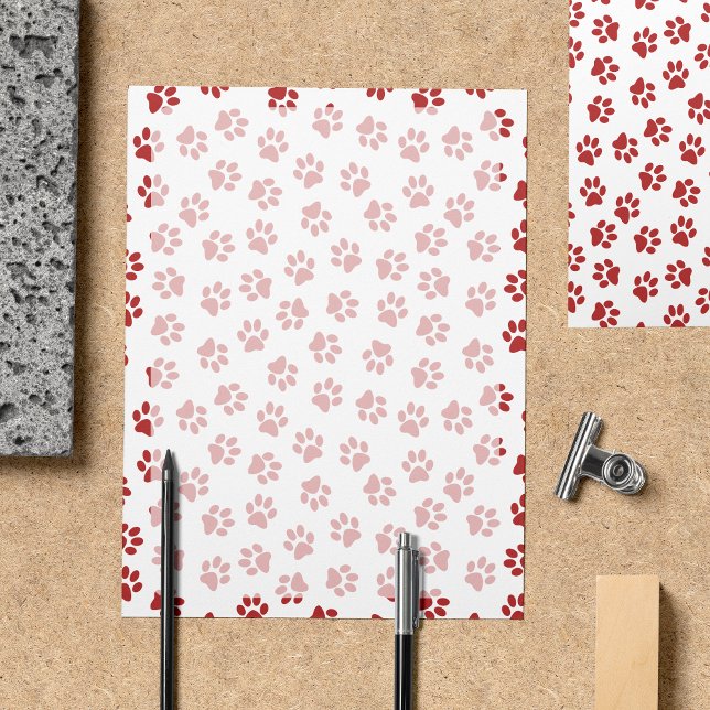 Mönster i Tassar, Hund, Tassar, Katt Tassar, Röda  (Skapare uppladdad)