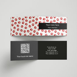 Mönster i Tassar, Hund, Tassar, Katt Tassar, Röda  Visitkort