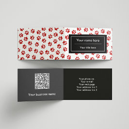 Mönster i Tassar, Hund, Tassar, Katt Tassar, Röda  Visitkort