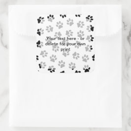 Mönster i Tassar, Hund, Tassar, Katt Tassar, Svart Fyrkantigt Klistermärke