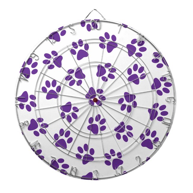 Mönster i Tassar, Hund, Tassar, Lila Tassar Darttavla (Framsidan)