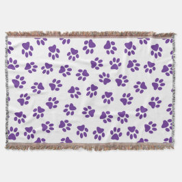 Mönster i Tassar, Hund, Tassar, Lila Tassar Filt