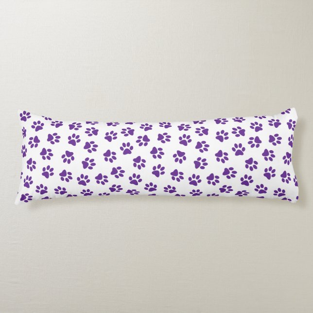 Mönster i Tassar, Hund, Tassar, Lila Tassar Kroppskudde (Framsidan)