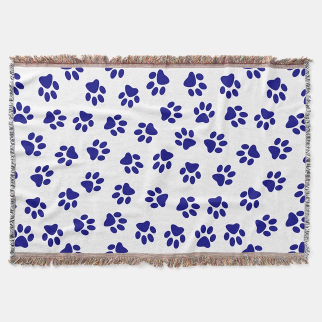 Mönster i Tassar, Hund, Tassar, marinblått Tassar Filt (Framsidan)