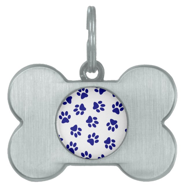 Mönster i Tassar, Hund, Tassar, marinblått Tassar ID-bricka Husdjur (Framsidan)