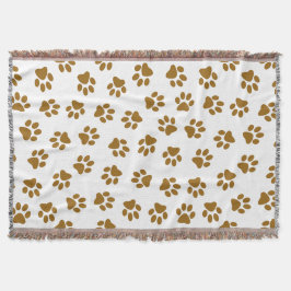 Mönster i Tassar, Hund, Tassar, Orange Guld Tassar Filt